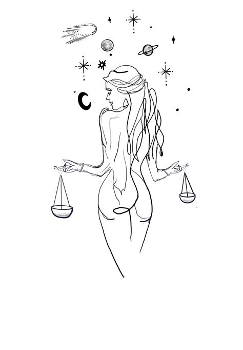 Libra Goddess Tattoo Lady Justice, Libra Scales Tattoo, Libra Tattoo Ideas For Women, Balance In Design, Libra Scale Tattoo, Libra Tattoos, Libra Scales, Stick Drawings, Libra Tattoo