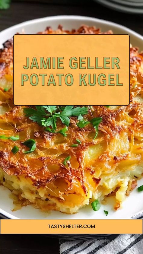 Try Jamie Geller's potato kugel recipe for a crispy, flavorful side dish. Perfectly seasoned and a great addition to any meal. Jewish Potato Kugel Recipes, Jamie Geller Recipes, Potato Kugel Recipe Easy, Easy Alfredo Sauce With Milk, Savory Kugel, Quick And Easy Alfredo Sauce, Kugel Recipes, Alfredo Sauce With Milk, Potato Kugel Recipe