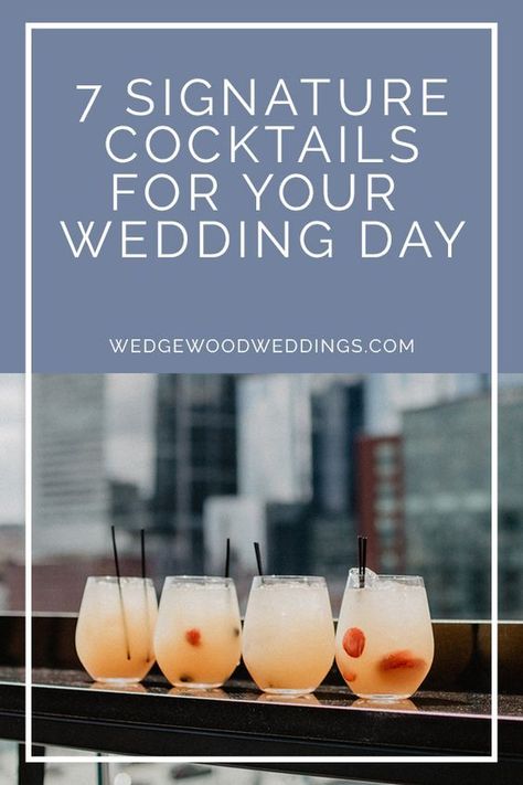 Specialty Wedding Drinks, Simple Wedding Cocktails, Wedding Cocktails Recipes, Popular Mixed Drinks, Wedding Drinks Reception, Cocktail Hour Food, Light Cocktails, Signature Cocktails Wedding, Cocktail Wedding Reception