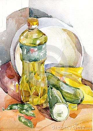 Peas Illustration, Still Life Illustration, Kitchen Still Life, Watercolor Still Life, Watercolor Kitchen, Life Illustration, Academic Drawing, Still Life Artists, Food Wall Art