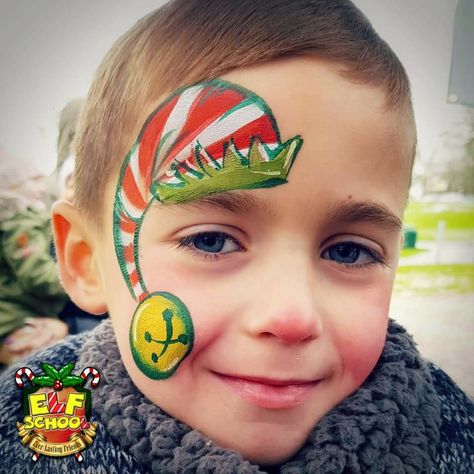 Kids Face Painting Easy, Costumes Faciles, Animal Face Paintings, Christmas Face Painting, Elf Face, Face Paint Kit, Face Paints, Winter Face, Face Art Makeup