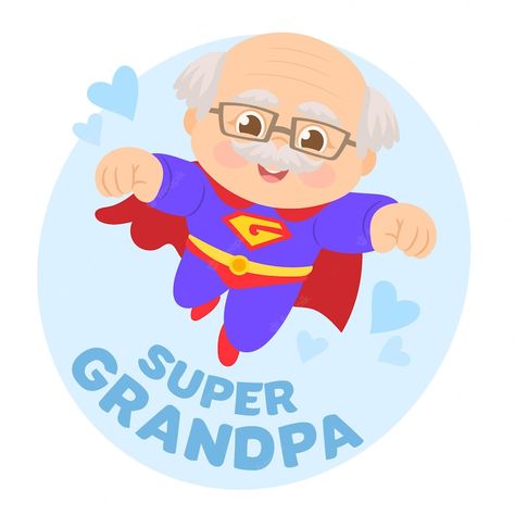 Premium Vector | Happy grandparents day super hero Grandparents Cartoon, Happy Fathers Day Grandpa, Grandfather Cartoon, Grandpa Cartoon, Male Cartoon, Happy Fathers Day Greetings, Grandparents Day Crafts, Grandfather Birthday, Happy Grandparents Day