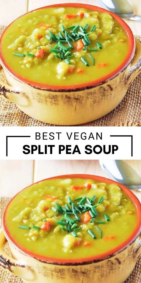 Pea Soup Crockpot, Split Pea Soup Slow Cooker, Green Split Pea Soup, Vegan Split Pea, Split Pea Soup Crockpot, Vegetarian Split Pea Soup, Green Peas Recipes, Vegan Split Pea Soup, Soup Slow Cooker