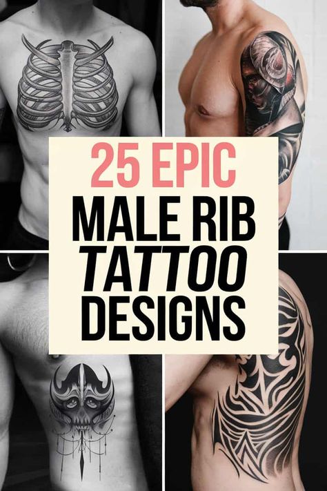 Discover Your Perfect Ink with These 25 Male Rib Tattoo Inspirations Rib Cover Up Tattoos For Men, Tattoo Designs Men Ribs, Torso Tattoos For Guys, Men’s Upper Back Tattoo Ideas, Men’s Tattoo On Rib, Hip Tattoos Men, Rib Tattoo Cover Up Ideas, Men’s Rib Tattoo, Rib Tattoo Men