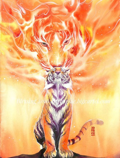 I Create Animal Spirits Through Watercolor Tiger Spirit Animal, Art Tigre, Tiger Drawing, Tiger Pictures, Big Cats Art, Tiger Art, Lion Art, Mythical Creatures Art, Arte Animal