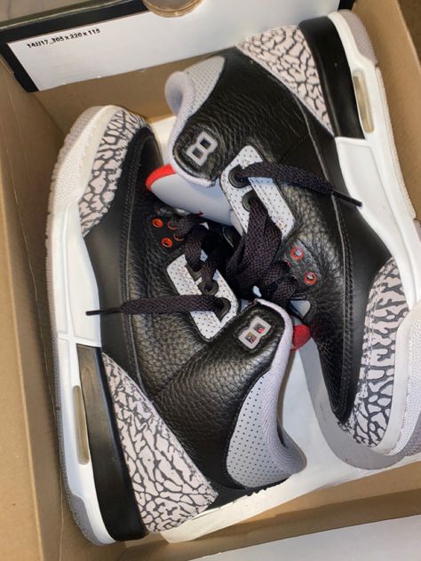 #sneakers #jordans #sneakerhead Jordan Shoes Men, Black Cement 3s, Cement 3s, Women Nike Shoes, Shoes Air Max, Nike Shoes Air, Sneakers Jordans, Trendy Shoes Sneakers, White Nike Shoes