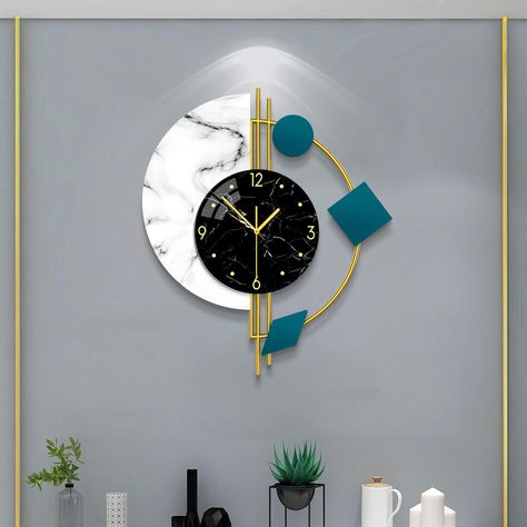 Wall Clock Design Ideas, Clock Design Ideas, Marble Clock, Wall Clock Classic, Wall Clocks Living Room, Digital Wall Clock, Clock Living Room, Wall Watch, Wall Clock Design