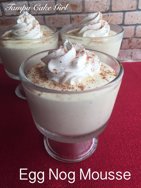 Pumpkin Mousse, Cake Girl, Mousse Dessert, Eggnog Recipe, Egg Nog, Holiday Eating, Mousse Recipes, Creamy Desserts, No Cook Desserts