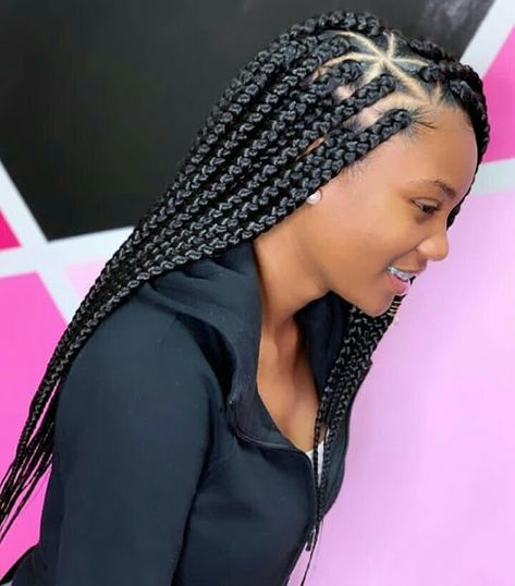 Trendy 2019 Braided Hairstyles - Beautiful Braiding, Box Braids, Cornrows and Weaves For You - Emmanuel's Blog Braiding Box Braids, Trendy We Fryzurach, Box Braid Hair, Braids Cornrows, Big Box Braids, African Hair Braiding Styles, Long Box Braids, Box Braids Hairstyles For Black Women, Box Braids Styling