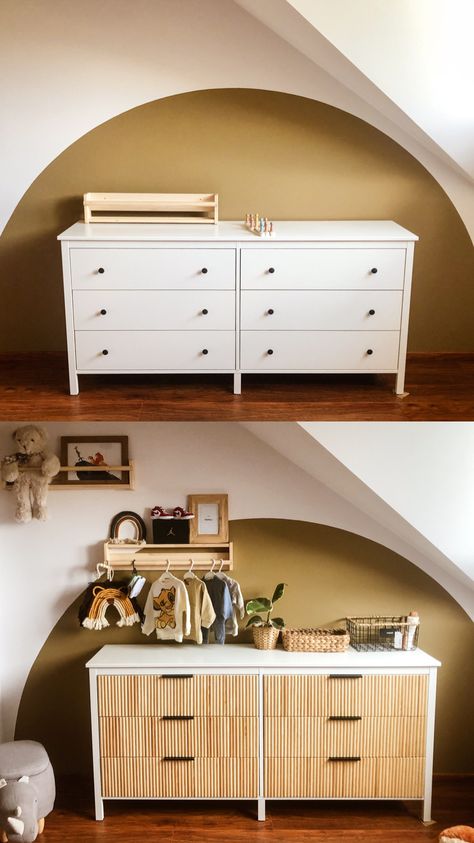 Chest Of Drawers Makeover Diy Boho, Koppang Hack Ikea, Koppang Nursery, Ikea Dresser Hack Koppang, Ikea Koppang Dresser Nursery, Diy Hemnes Dresser, Koppang Dresser Nursery, Ikea Koppang Dresser Hack, Koppang Hack