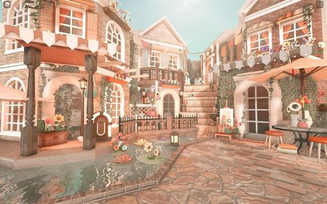 Aesthetic Bloxburg Town, Cottage Core Bloxburg House, Bloxburg Beach House, Preppy House, Two Story House Design, House Plans With Pictures, Small House Layout, House Decorating Ideas Apartments, Diy House Plans