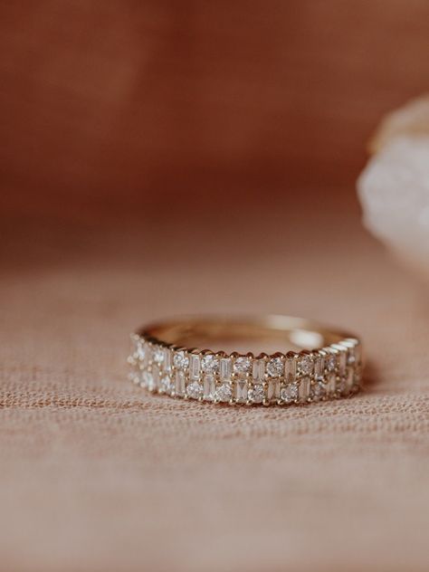 Diamond Bands - Sarah O. Gold Baguette Ring, Baguette Diamond Ring, Ring Baguette, Baguette Diamond Rings, Baguette Ring, Round Diamond Ring, Dream Engagement Rings, To Infinity And Beyond, Unique Diamonds