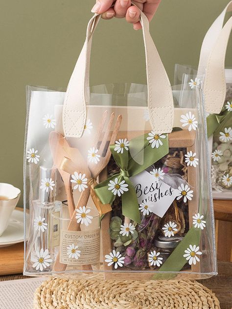 Clear  Collar  PVC   Embellished   Event & Party Supplies Candy Bags Wedding, Clear Gift Bags, Wedding Favor Gift Bags, Daisy Bags, Wedding Favors And Gifts, Collection Ideas, Retail Bags, Candy Packaging, Holiday Gift Bag