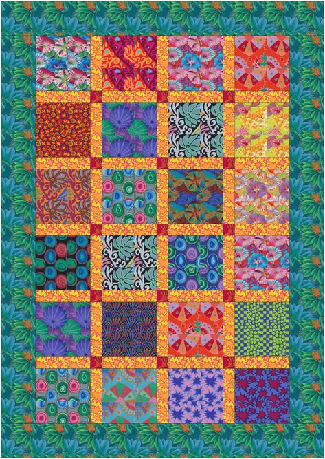 Kaffe Fassett Quilts Pattern Free, Quilt Patterns Simple, Quilting Knowledge, Beginners Quilt, Easy Layer Cake, Quilt Pattern Easy, Kaffe Quilts, Scrap Quilting, Simple Quilts