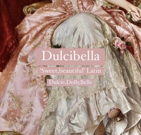 Aesthetic princess baby name Dulcibella. Medieval Girl Names, Medieval Names Female, Spanish Nicknames, Beautiful Spanish Words, Spanish Last Names, Medieval Names, Oc Names, Mystical Names, Fantasy Character Names