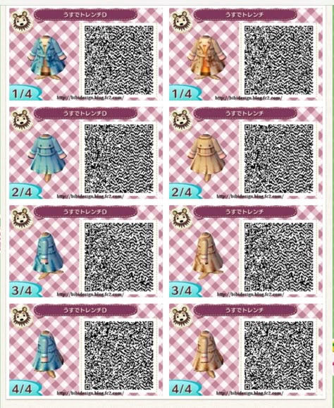 Animal Crossing New Leaf Qr Codes Clothes, Acnh Qr Codes Cute Clothes, Acnl Qr Codes Clothes, Acnl Outfits, Acnl Clothes, Motif Acnl, Acnh Qr Codes, Codes Animal Crossing, Animal Crossing 3ds