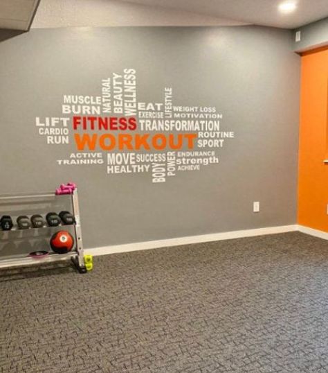 Gym Color Scheme, Fitness Collage, Workout Collage, Home Gym Wall, Inspirational Decals, Workout Room Home, Gym Wall Decal, Gym Wall, Workout Space