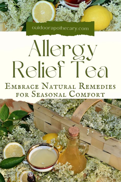 Elderflower Tea Recipe, Herbs For Allergies, Outdoor Apothecary, Elderflower Tea, Teas Recipes, Tea Remedies, Medicinal Tea, Healing Tea, Herbal Teas Recipes