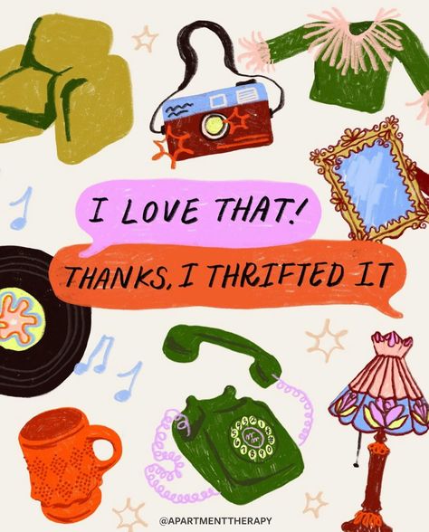 @apartmenttherapy thrift always creating the best second hand graphics • • • • • • • • • • • #secondhand #secondhandfashion #thrifted #thriftstorefinds #thriftedfashion #sustainablefashion #thanksitsthrifted #thelovelois #reseller #resellercommunity #poshboss #poshmark #poshmarkseller #mercari #mercariseller #resellerwelcome #fashionstyle #fashion #thriftexpert #thrifty  #thelovelois #thrifting Thrift Illustration, Clothing Sale Poster, Thrifting Quotes, Flea Market Design, Shopping Illustration, Thrifting Aesthetic, Thrift Aesthetic, Best Thrift Stores, Future Thinking