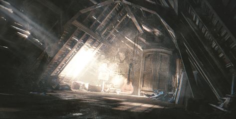 ArtStation - The Dusty Attic, Gleb Alexandrov Victorian Attic, Victorian Room, Attic Lighting, Dusty Attic, Wild Duck, Attic Stairs, Attic Remodel, Attic Rooms, Matte Painting