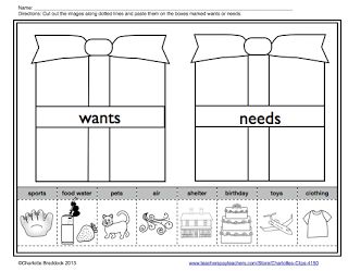 Classroom Freebies Too: Wants and Needs Freebies from Charlotte's Clips Needs Vs Wants, December Kindergarten, Human Needs, Kindergarten Social Studies, Christmas Teaching, Needs And Wants, Winter Classroom, Winter Kindergarten, Berenstain Bears