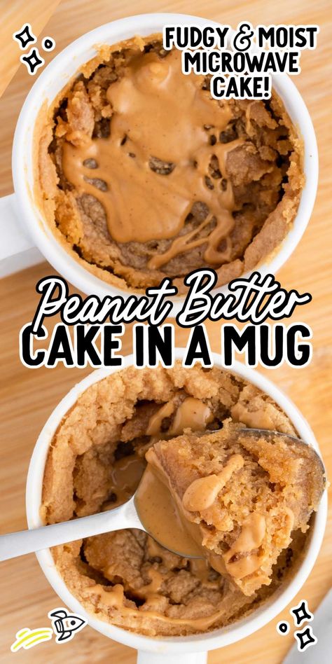 If you are craving a peanut butter treat, look no further than this moist and delicious peanut butter cake in a mug recipe that comes together in a flash. Platter Inspiration, Flourless Mug Cake, Recipe Desert, Mug Dessert Recipes, Peanut Butter Mug Cake, Microwave Mug Recipes, Mug Recipe, Weekend Baking, Pudding Cakes