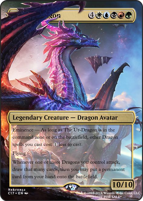 The Ur-Dragon Mtg Illustration, Mtg Dragon, Ur Dragon, Magic Card Game, Magic The Gathering Art, Magic Gathering, Mtg Decks, Mtg Altered Art, Magic: The Gathering