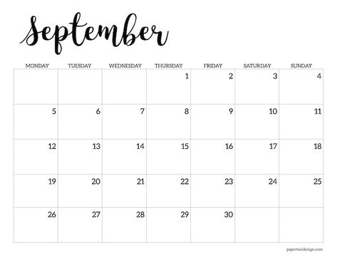 September 2022 Monday start free printable calendar page. A black and white basic Monday start calendar to print for free. Studie Hacks, Paper Trail Design, Printable Calendar Pages, Free Printable Calendar Templates, Watercolor Calendar, February Calendar, September Calendar, Trail Design, Monthly Calendar Template