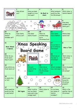 Christmas Board Game, Oppgaver For Barn, Christmas Board Games, Esl Games, English Christmas, Christmas Worksheets, Esl Activities, English Games, Christmas Board