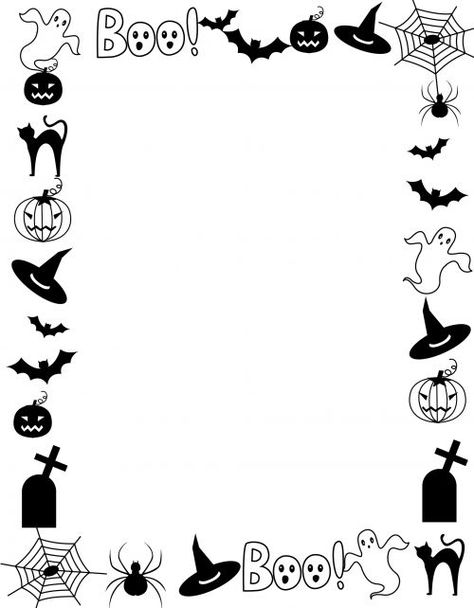 The Preschool cloud: Marcos de Halloween - Halloween frames Halloween Activities For Preschool, Books For Halloween, Marcos Halloween, Halloween Border, Trin For Trin Tegning, Bookmarks Paper, Spooky Crafts, Moldes Halloween, Halloween Lesson