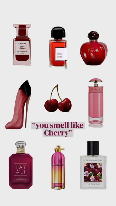 Cherry Perfume, Fruit Perfumes, Candy Perfume, Fragrance Lab, Fragrances Perfume Woman, Perfume Collection Fragrance, Shower Skin Care, Perfume Scents, Perfume Lover