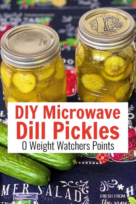 Microwave Pickles Recipe, Crispy Dill Pickles, Crunchy Dill Pickles, Making Dill Pickles, Dill Pickle Recipe, Snack Easy, How To Make Pickles, Ww Recipe, Canning Pickles