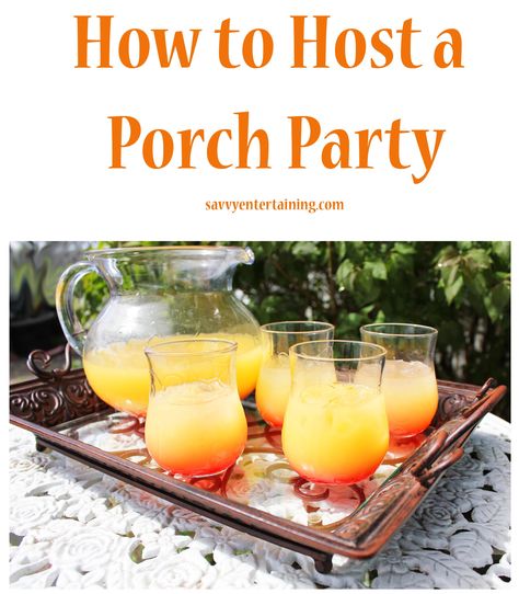 The other day I was flipping through a magazine and saw an article about an event planner who hosted a party on her front porch. What a fun idea! I loved the thought of a casual gathering wh… Meet The Neighbors Party, Meet And Greet Party Ideas, Porch Party Ideas, Hoa Activities, Progressive Dinners, Neighborhood Block Party, Porch Party, Neighborhood Party, Porch Parties