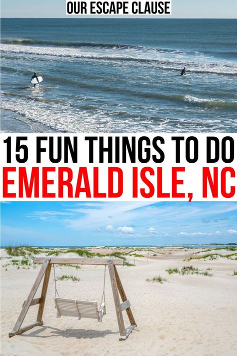 Planning a trip to the beach? Here's what to do in Emerald Isle and nearby! best things to do in emerald isle nc | emerald isle north caorlina | crystal coast nc | north carolina crystal coast | beach towns north carolina | things to do near morehead city nc North Carolina Backyards, Newport North Carolina, Emerald Island North Carolina, Morehead City Nc, Beach Vacation Activities, Crystal Coast North Carolina, Hatteras Island Nc, Outer Banks North Carolina Vacation, Emerald Isle North Carolina