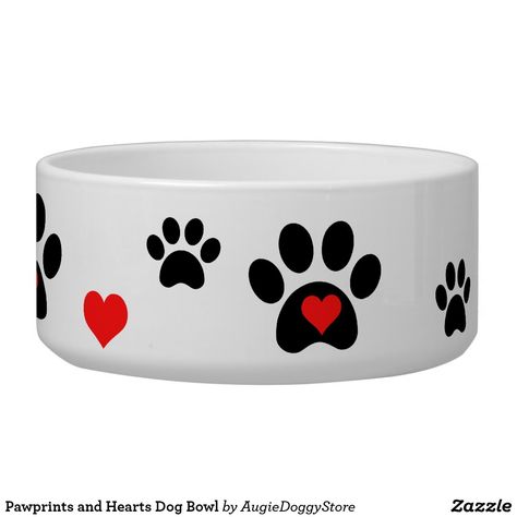 Heart Bowl, Dog Water Bowls, Dog Paw Print, Dog Bowl, Water Bowl, Animal Skulls, Dog Paw, Paw Prints, Acrylic Art Print