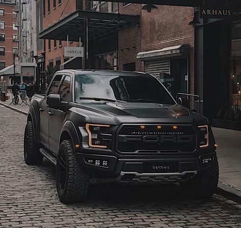 Welcome To Nyc, Ford Raptor Truck, Ford Trucks F150, Мотоциклы Cafe Racers, Black Truck, Car Goals, Ford Pickup Trucks, Ford Raptor, Super Luxury Cars