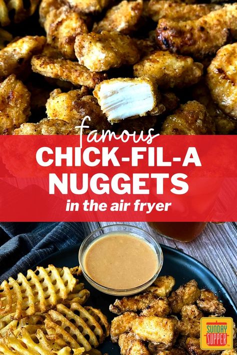 Air Fryer Chicken Nuggets, Chick Fil A Nuggets, Homemade Chicken Nuggets, Chicken Nugget Recipes, Nuggets Recipe, Air Fryer Oven Recipes, Air Fry Recipes, Air Fryer Recipes Chicken, Cooking Homemade