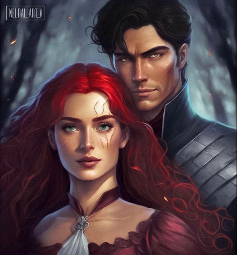 From Blood And Ash Fanart, Poppy And Hawke, Poppy And Castiel, Poppy Casteel, From Blood And Ash, Blood And Ash, Jennifer L Armentrout, Neural Art, Ashes Series