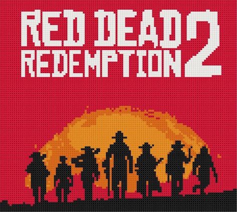 Rdr2 Pixel Art, Crochet Graphs, Read Dead, Graph Patterns, Western Artwork, Red Dead Redemption Ii, Red Redemption 2, Pixel Art Grid, Red Dead Redemption 2