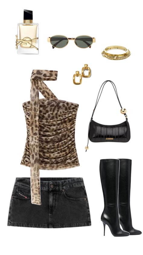 Leopard print design Leopard Print Y2k Outfit, Cheetah Shorts Outfit, Leopard Print Bag Outfit, Lepord Print 2000s, Leopard Print Outfits Aesthetic, Cheetah Shorts, Leopard Print Outfits, Leopard Print Bag, Leopard Outfits