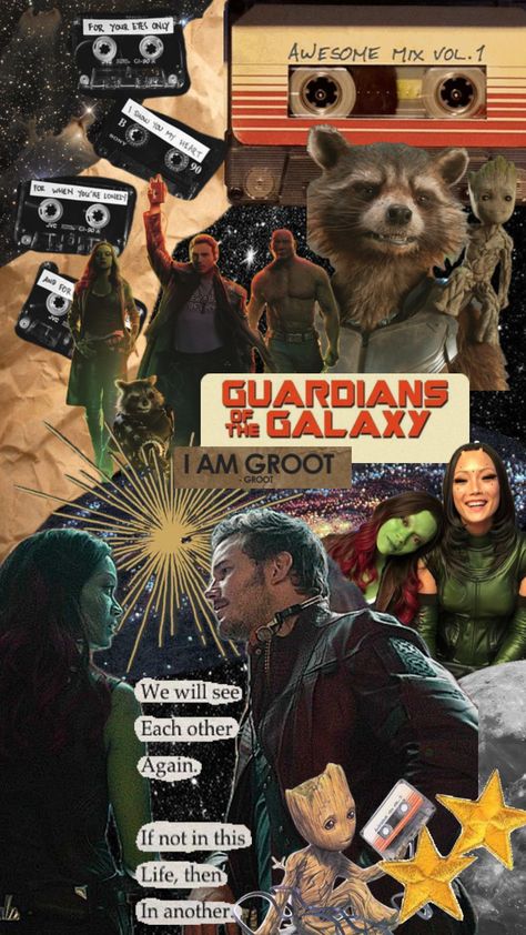 #marvel #gotg #guardiansofthegalaxy #peterquill #avengers #groot #movies #music #wallpaper Galaxia Wallpaper, Movie Collage, Marvel Background, Best Marvel Characters, Marvel Posters, Cute Simple Wallpapers, Edgy Wallpaper, Galaxy Art, Star Lord