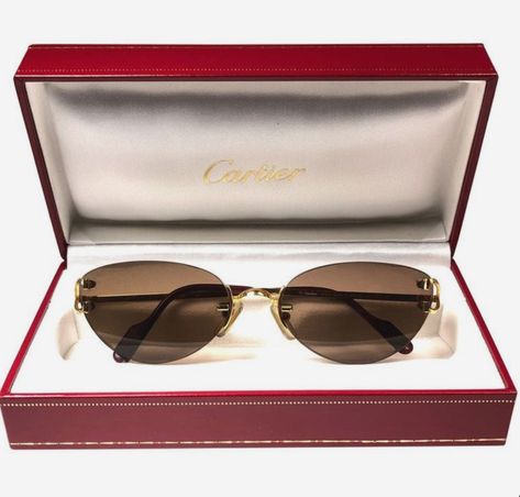 Vintage Cartier Sunglasses, Cartier Glasses Men, Nose Beautiful, Cartier Glasses, Fancy Glasses, Vintage Sunnies, Cartier Gold, Luxury Glasses, Small Sunglasses