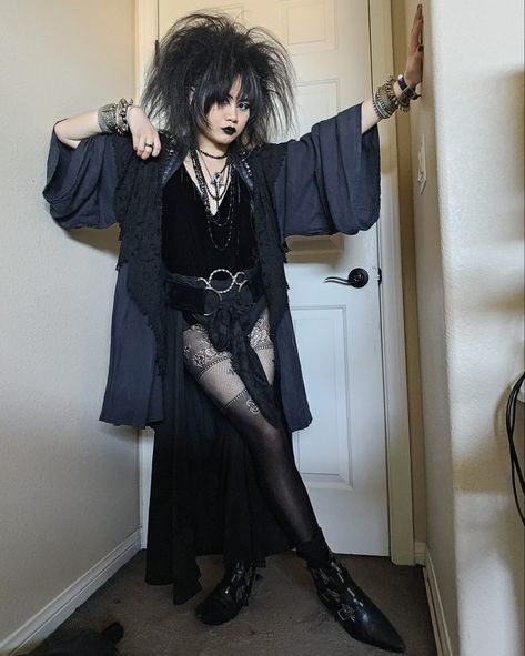 Goth subculture
Goth fashion
Trad Goth Girl with big hair
Trad Goth Girl fit 80s Trad Goth Fashion, Trad Goth Fits, Goth Clubbing Outfit, Blue Goth Outfits, Trad Goth Outfit, Scary Outfits, Darkwave Fashion, 80s Outfits Women, 70s Goth