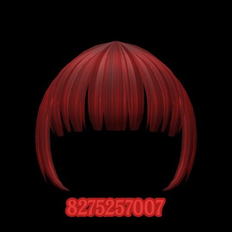 Roblox ‹3 Red Bangs Code Brookhaven, Roblox Red Hair Codes Bangs, Makima Roblox Outfit, Roblox Red Bangs Codes, Roblox Codes For Hair Red, Roblox Red Hair Codes, Roblox Red Hair, Red Hair Roblox, Red Hair With Bangs