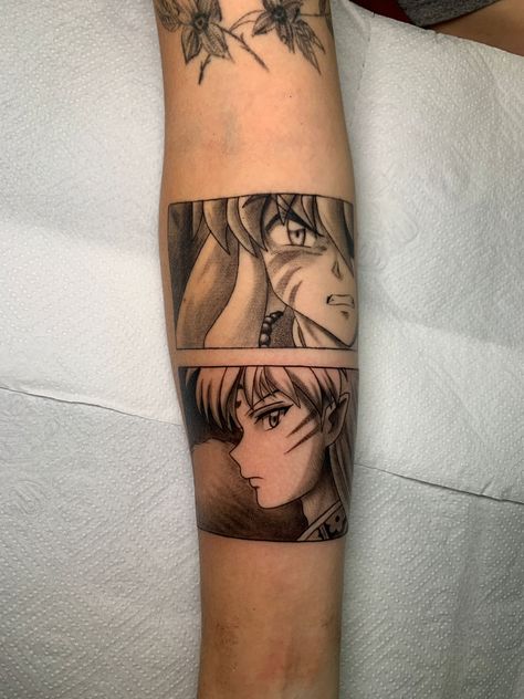 Inuyasha And Sesshomaru Tattoo, Inuyasha Tattoo Sesshomaru, Inyusha Tattoo Anime, Sesshomaru Tattoo, Inuyasha Tattoo, Inuyasha Sesshomaru, Cute Tats, Scary Tattoos, Fantasy Tattoos