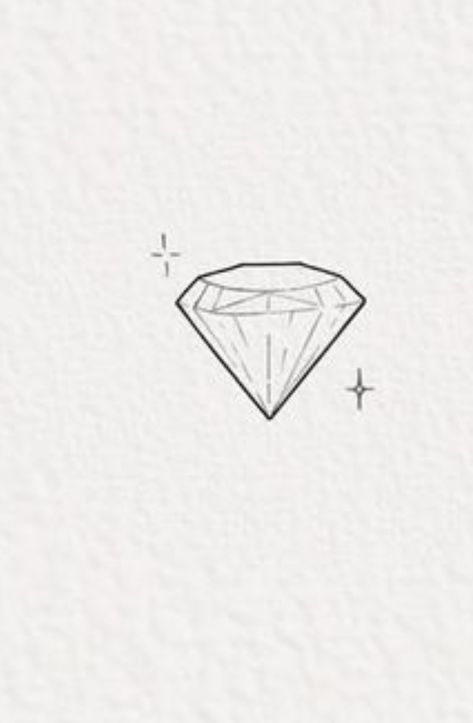 Diamond Tattoo Fine Line, Dainty Diamond Tattoo, Diamond Outline Tattoo, Small Diamond Tattoo, Diamond Tattoo Designs, Diamond Tattoo, Diamond Outline, Gem Tattoo, Diamond Tattoos