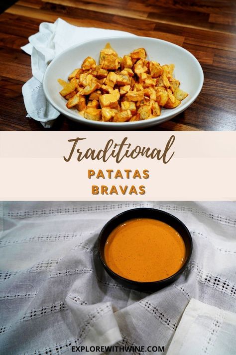 Delicious Patata Bravas Recipe. Patatas Bravas Sauce, Bravas Sauce, Cocktails Easy, Bar At Home, Tapas Menu, Tapas Dishes, Tapas Recipes, Good Wine, Spanish Tapas