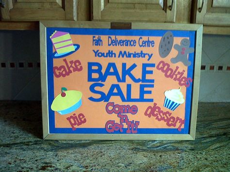 Bake sale sign Bake Sale Displays Signs, Bake Sale Signs Posters Diy, Yard Sale Signs Diy, Bake Sale Poster Ideas, Sale Poster Ideas, Lorax Cupcakes, Joseph Christiansen, Bake Sale Sign, Bake Sale Poster