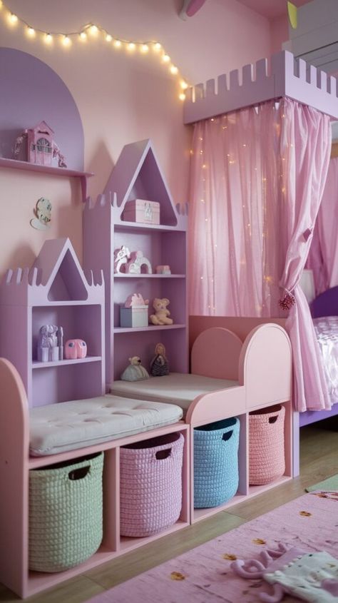 10 Magical Kids' Room Ideas for Girls: Create a Dreamy Space - AshiFinds Princess Room Design, Princess Bed Ideas, Girl Room Decor Ideas For Kids, Kid Room Ideas Girl, Fairytale Kids Room, Little Kid Rooms Girls Bedroom Ideas, Diy Toddler Room Decor, Girls Bedroom Ideas 6 Yrs Old, Princess Bedroom Ideas For Kids