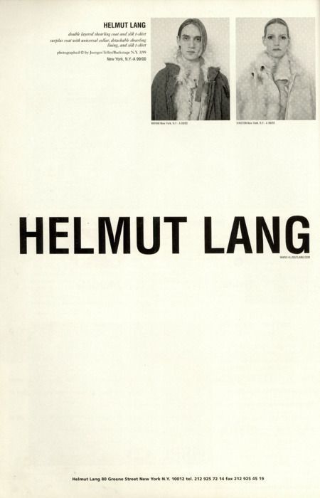 Helmut Lang Campaign, Cv Inspiration, Visuell Identitet, Zine Design, Portfolio Layout, Magazine Layout, Creative Advertising, Helmut Lang, Branding Inspiration